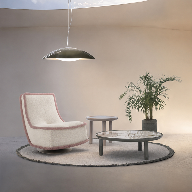 Bonheur du jour rosa-bianco ambientada